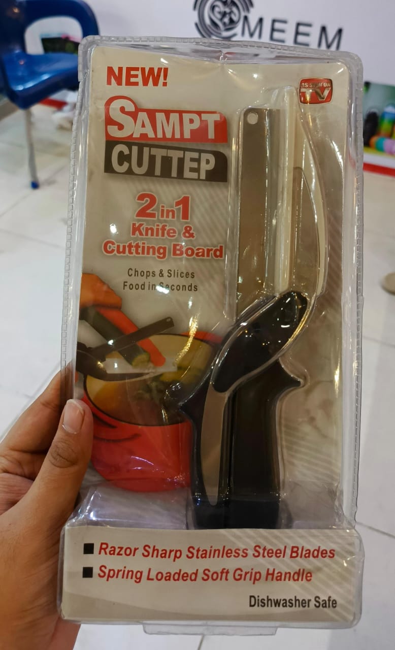 Kitchen Scissor Cutter – Slice Vegetables & Fruits Instantly with Built-in Cutting Board Pack of Two