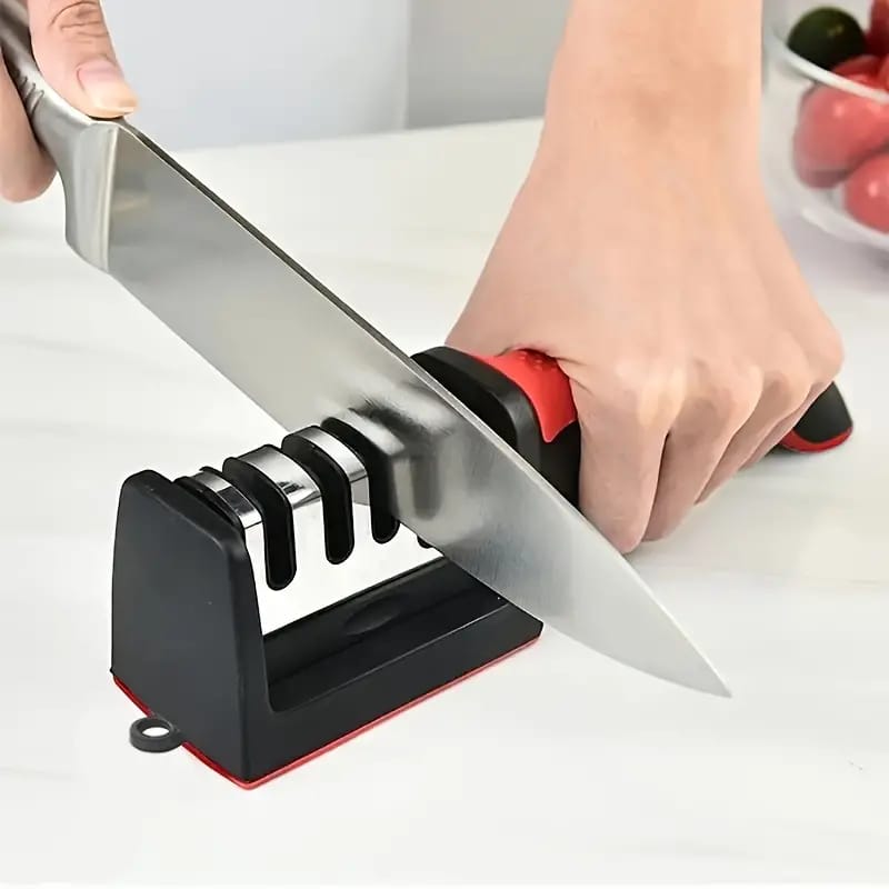 Professional 3-Stage Knife Sharpener – Tungsten Steel, Diamond & Ceramic Sharpening System for All Kitchen Knives