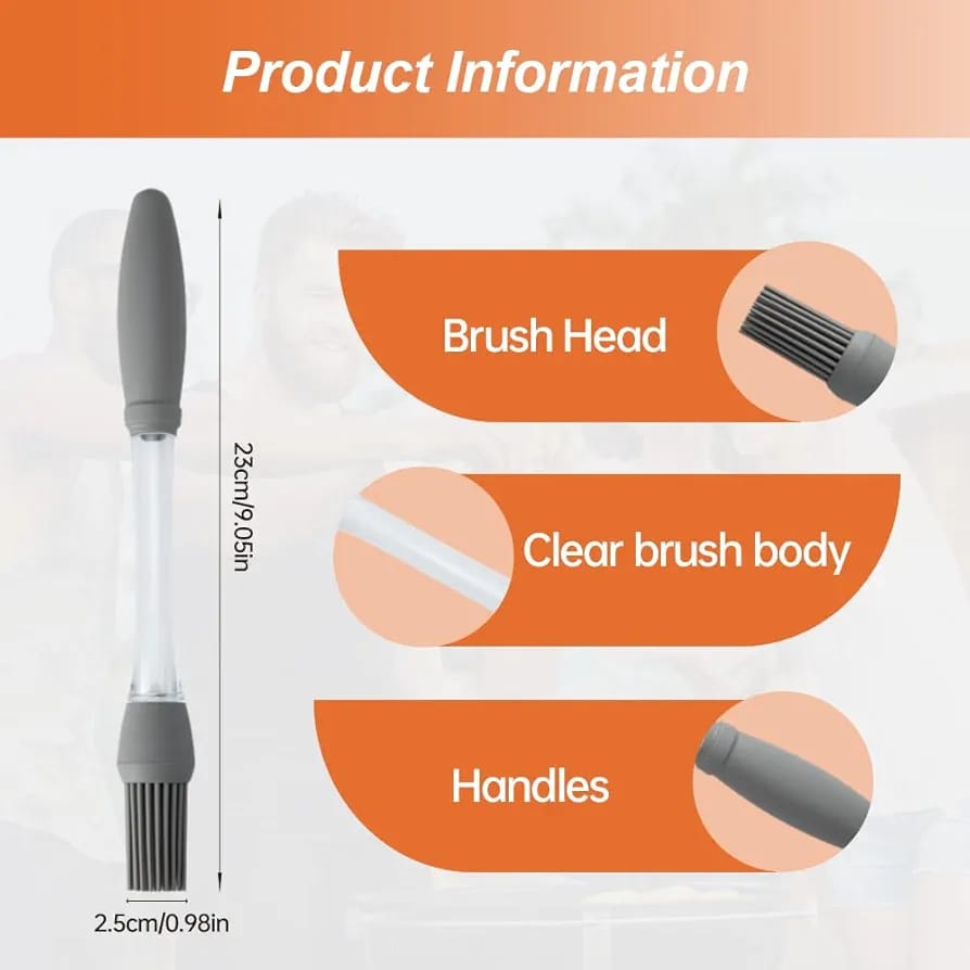 Silicone Oil Brush – Multifunctional Kitchen Basting & Cooking Brush with Oil Dispenser Bottle for BBQ, Baking & Frying