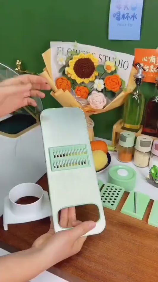 Manual Food Grater & Slicer – Multi-Functional Vegetable and Fruit Cutter with Sharp Stainless Steel Blades for Kitchen Use
